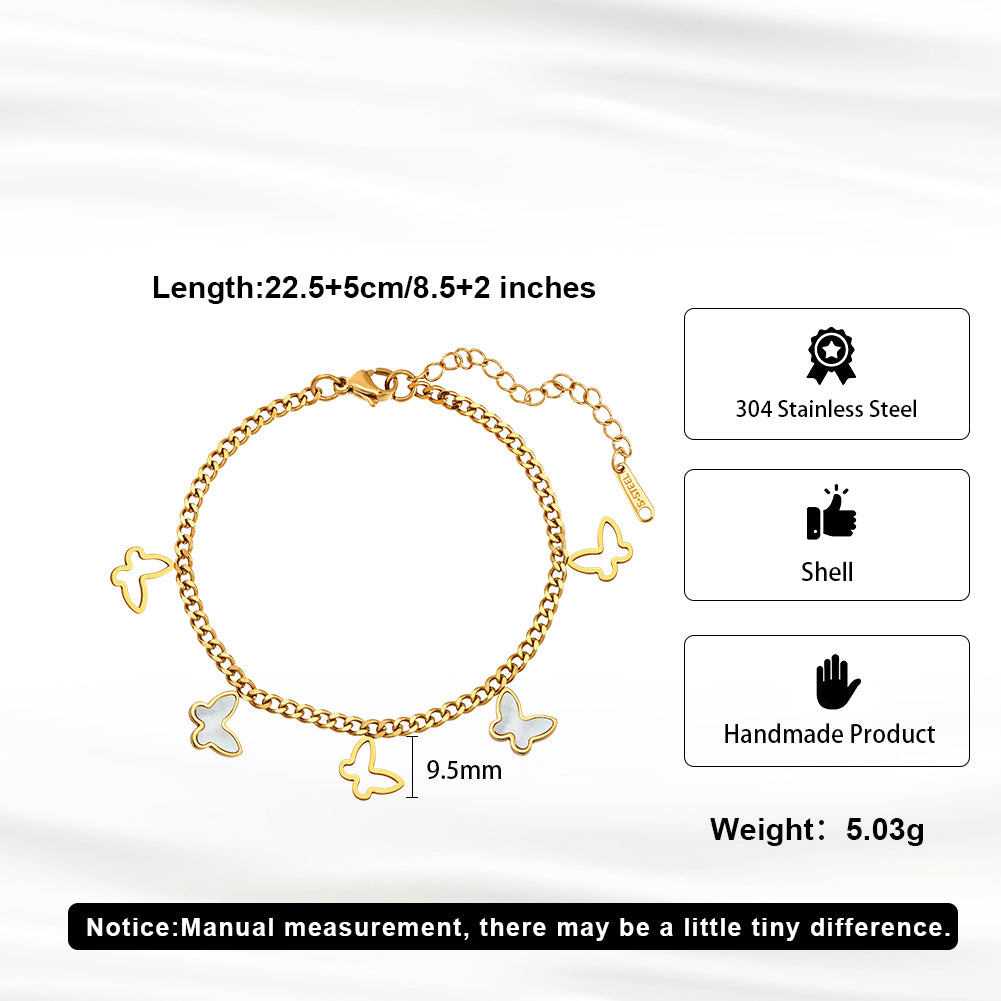 Aura Celestial // Mother of Pearl Butterfly Charm Anklet