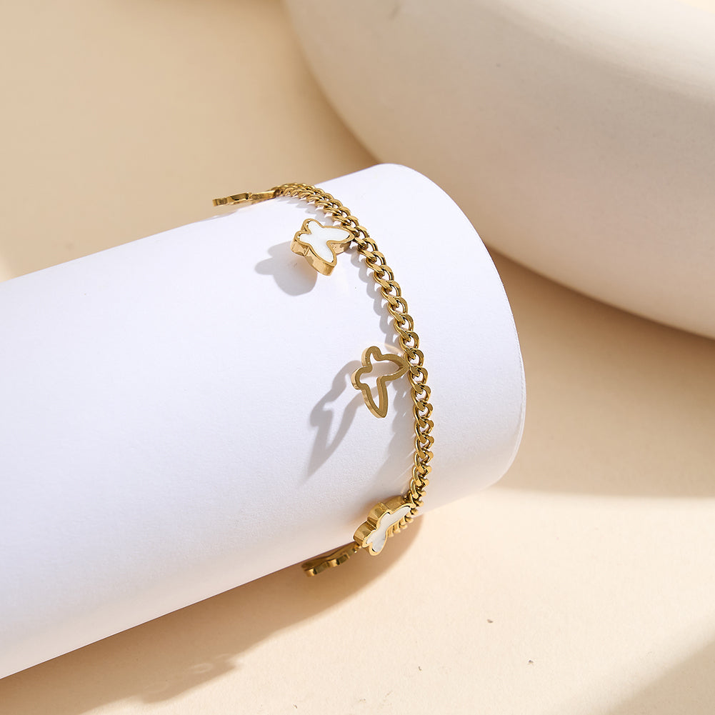 Aura Celestial // Mother of Pearl Butterfly Charm Anklet