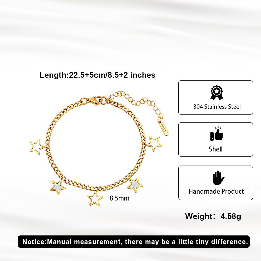 Aura Celestial // Mother of Pearl Star Charm Anklet
