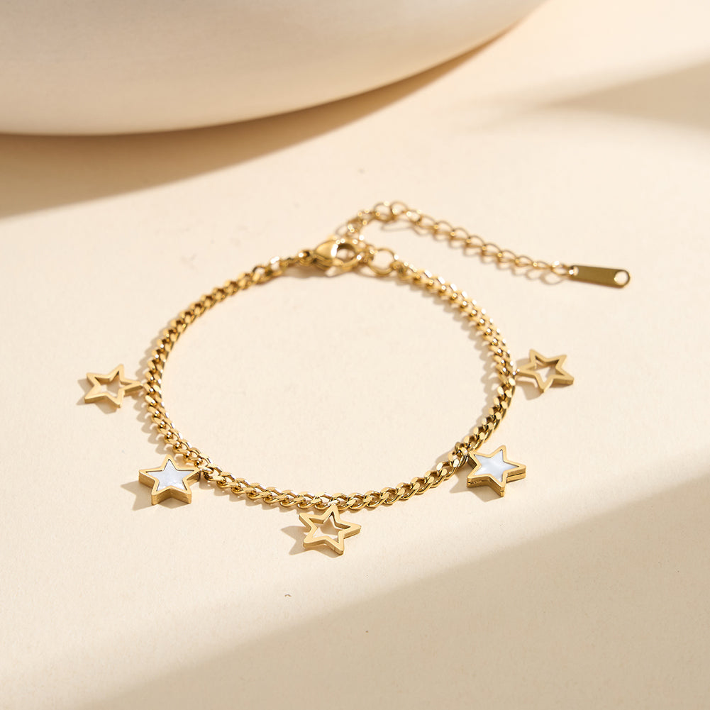 Aura Celestial // Mother of Pearl Star Charm Anklet