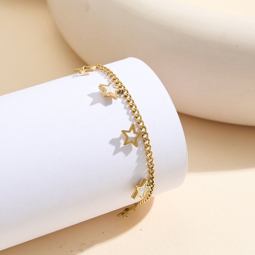 Aura Celestial // Mother of Pearl Star Charm Anklet
