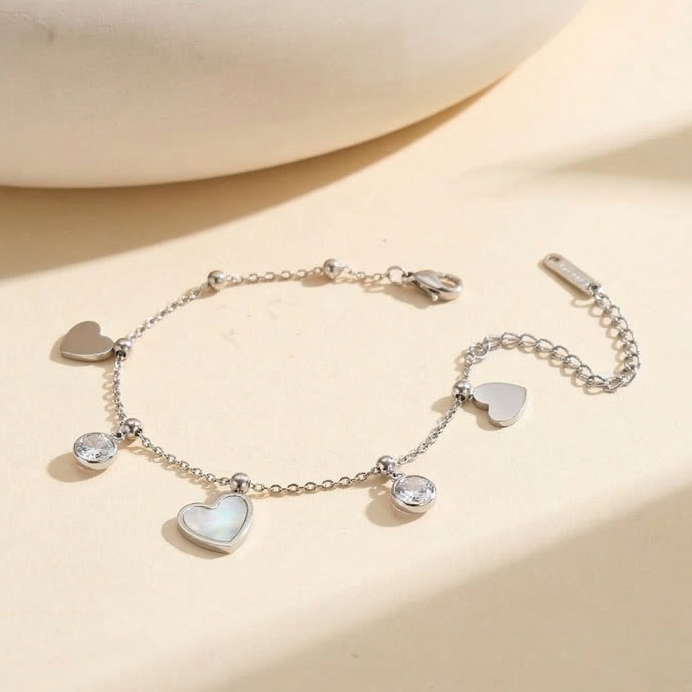 Aura Celestial // Multi-Charm Mother of Pearl & CZ Butterfly Anklet