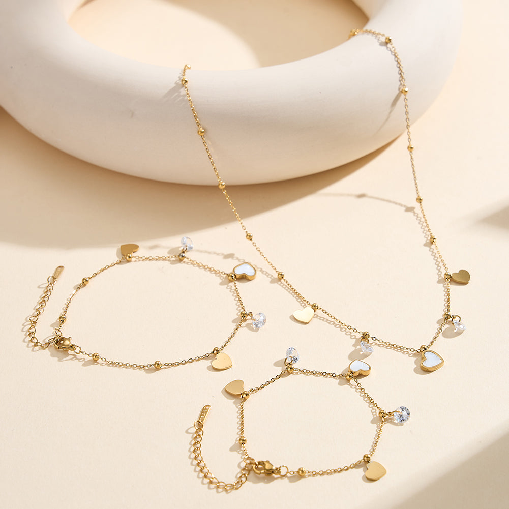 Aura Celestial // Multi-Charm Mother of Pearl & CZ Butterfly Anklet