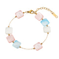 Aura Joy // Bold Macaron Square Shell Statement Bracelet