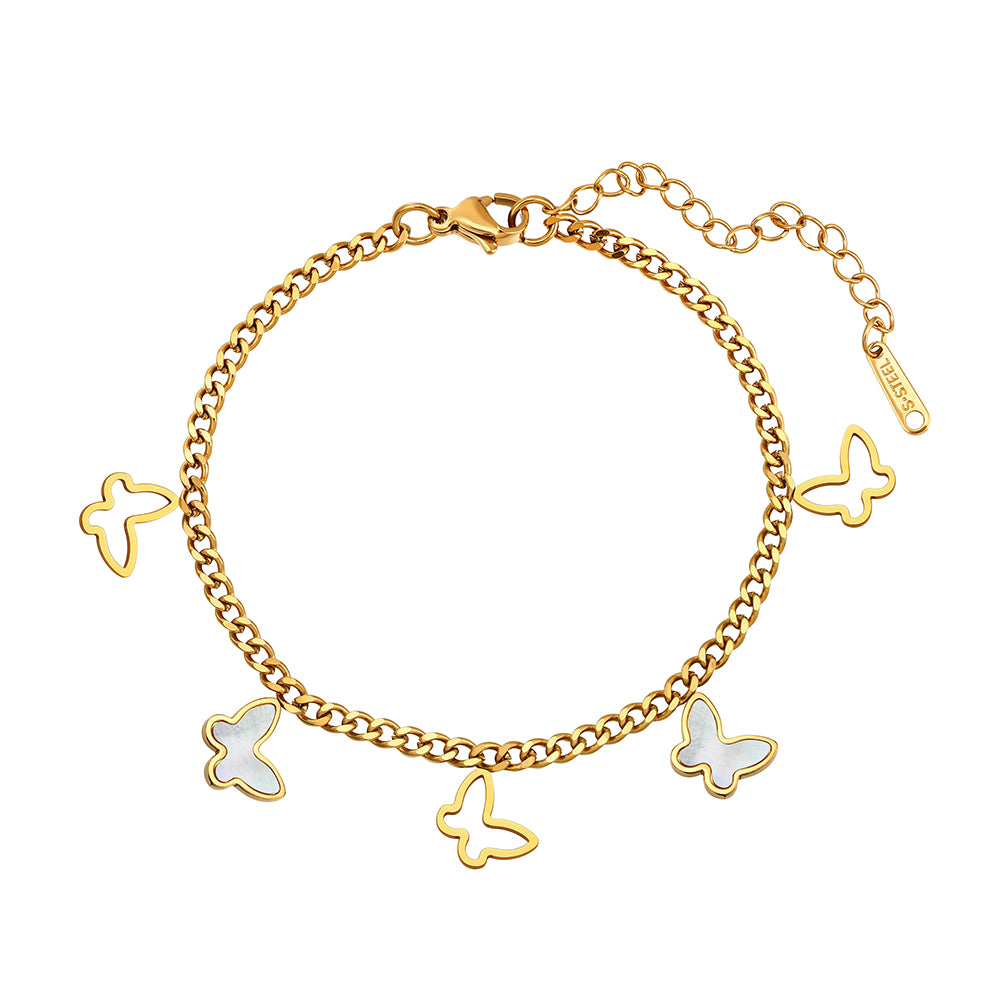 Aura Celestial // Mother of Pearl Butterfly Charm Bracelet