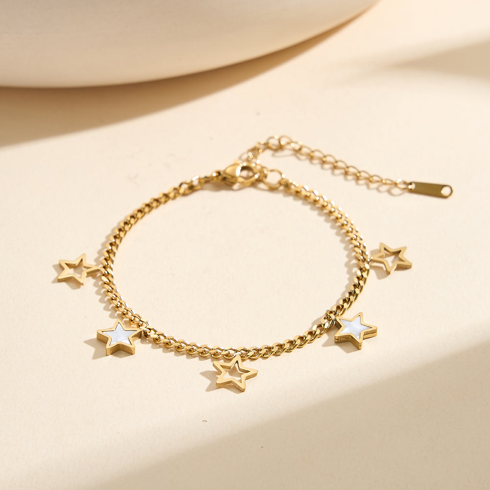 Aura Celestial // Mother of Pearl Star Charm Bracelet