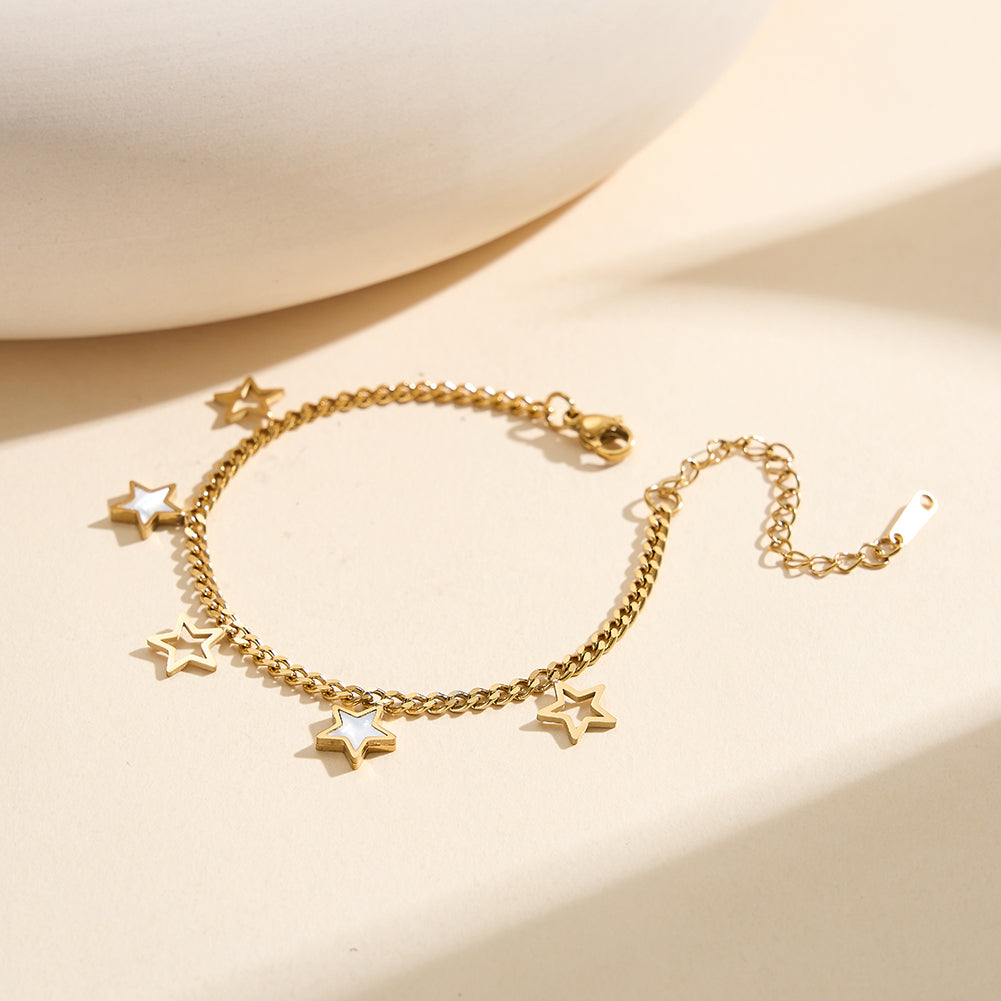Aura Celestial // Mother of Pearl Star Charm Bracelet