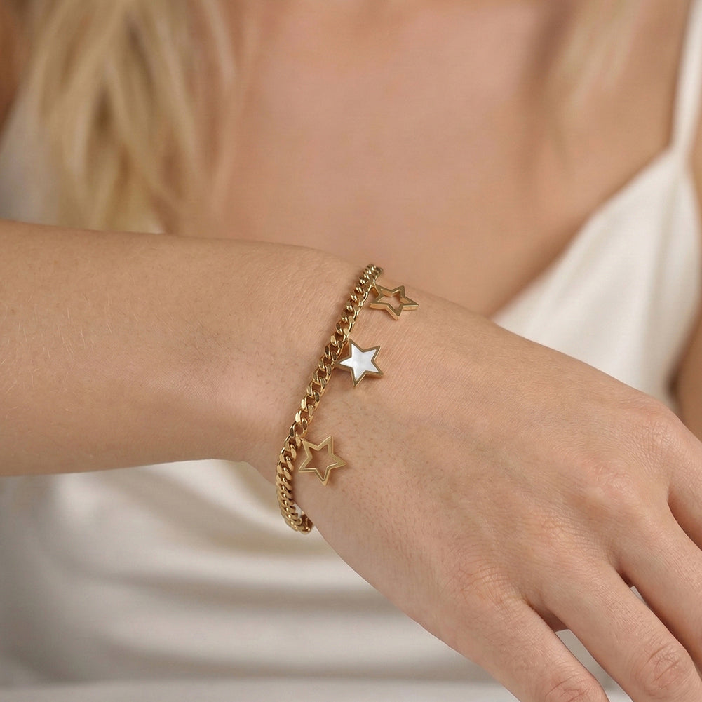 Aura Celestial // Mother of Pearl Star Charm Bracelet