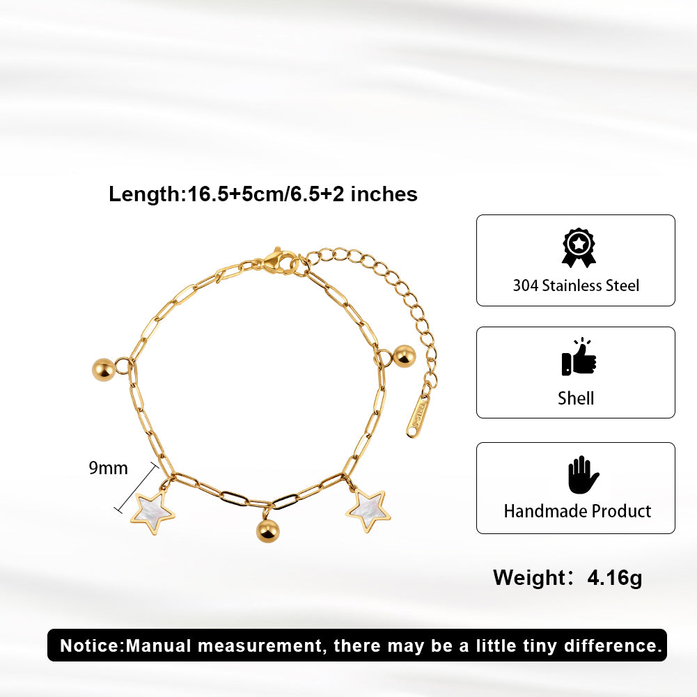 Aura Celestial // Mother of Pearl Star & Bead Shimmer Bracelet