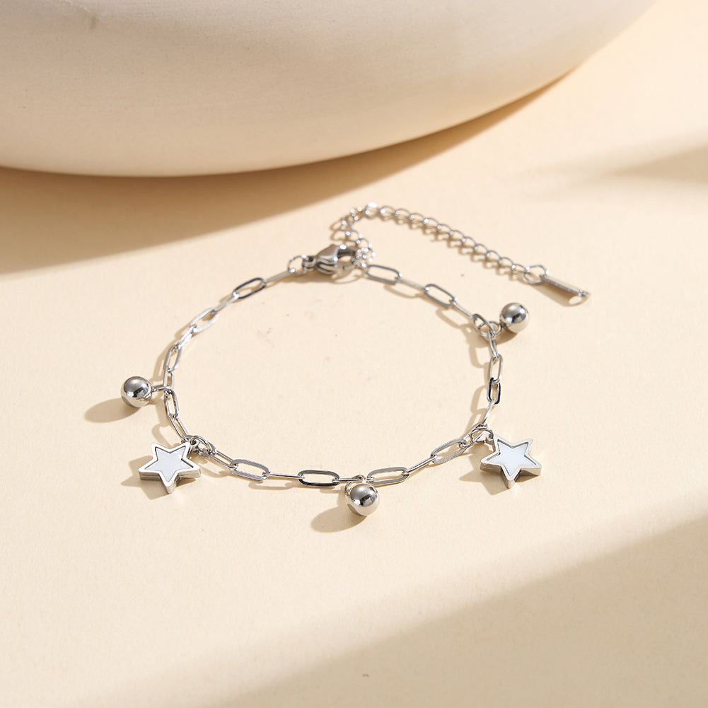 Aura Celestial // Mother of Pearl Star & Bead Shimmer Bracelet