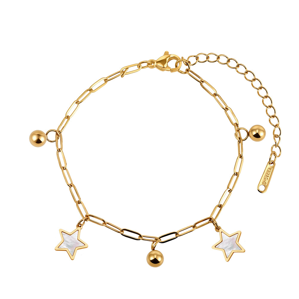 Aura Celestial // Mother of Pearl Star & Bead Shimmer Bracelet