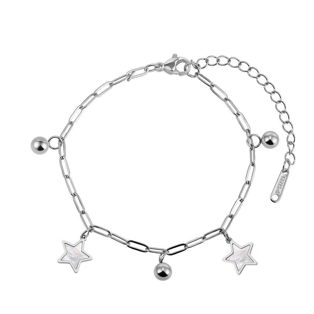 Aura Celestial // Mother of Pearl Star & Bead Shimmer Bracelet