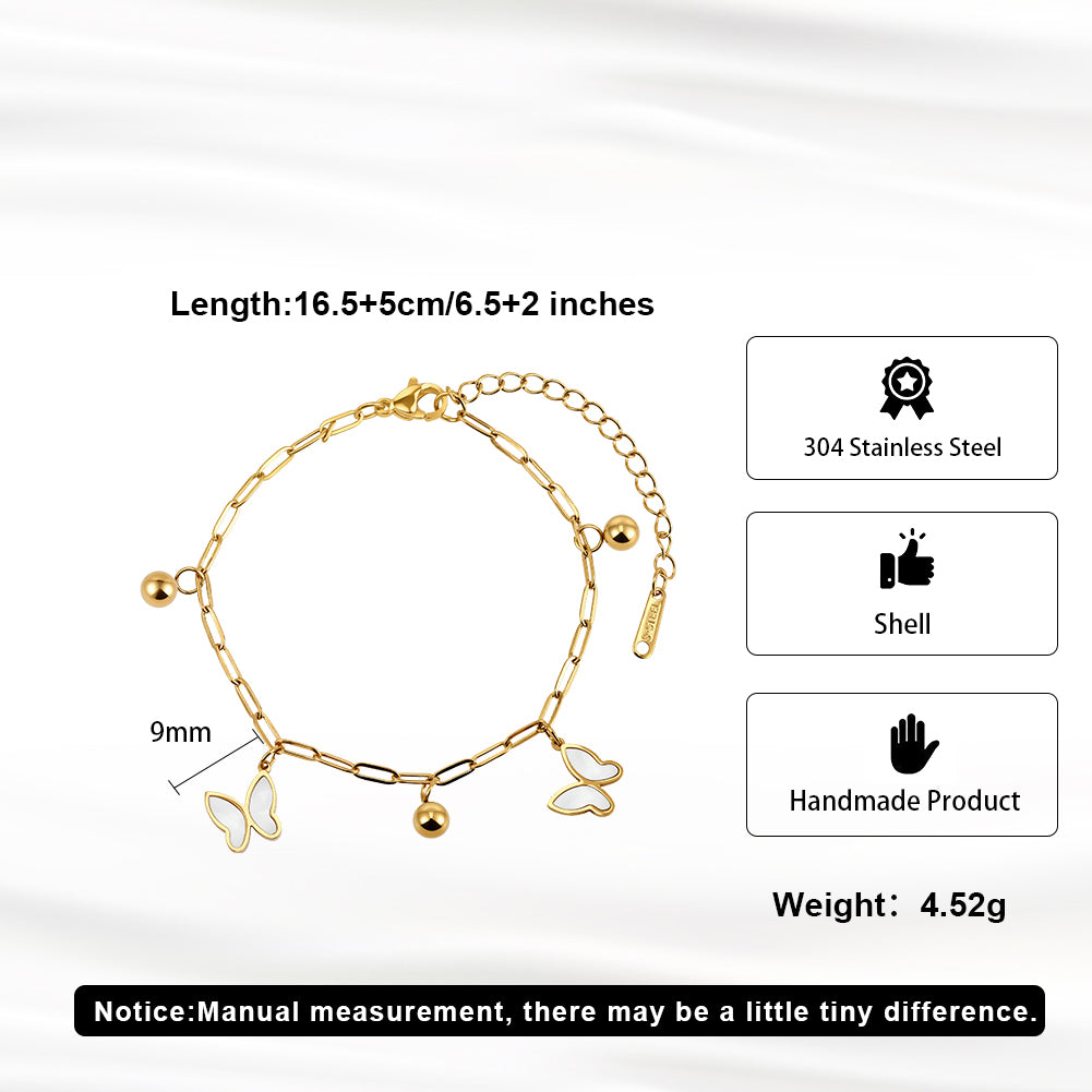 Aura Celestial // Mother of Pearl Butterfly & Bead Shimmer Bracelet