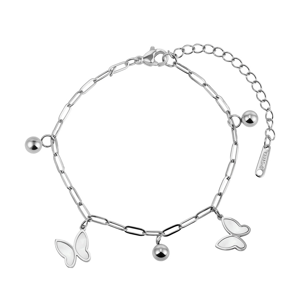 Aura Celestial // Mother of Pearl Butterfly & Bead Shimmer Bracelet