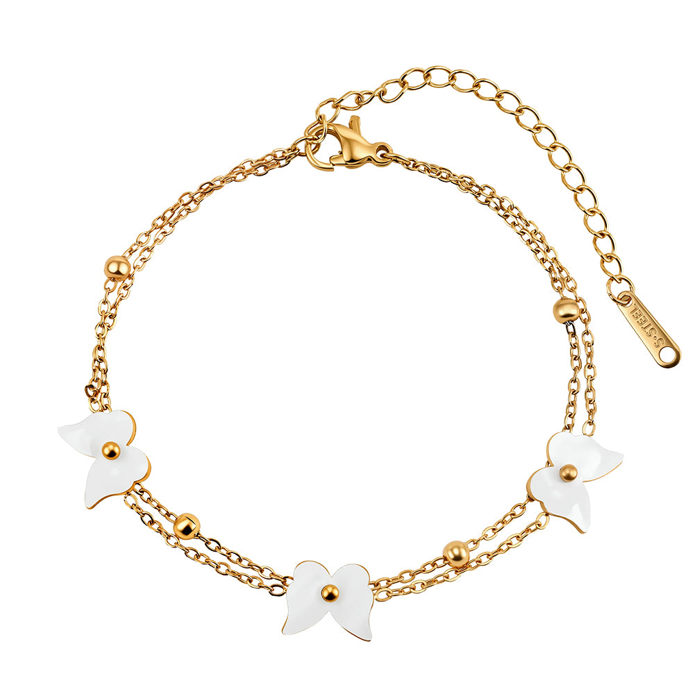 Aura Celestial // Mother of Pearl Butterfly Charm Bracelet