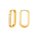 Velvet Meridian // Geometric Rectangular Shell Inlay Hoop Earrings