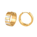 Velvet Meridian // Chunky Segmented Shell Inlay Hoop Earrings