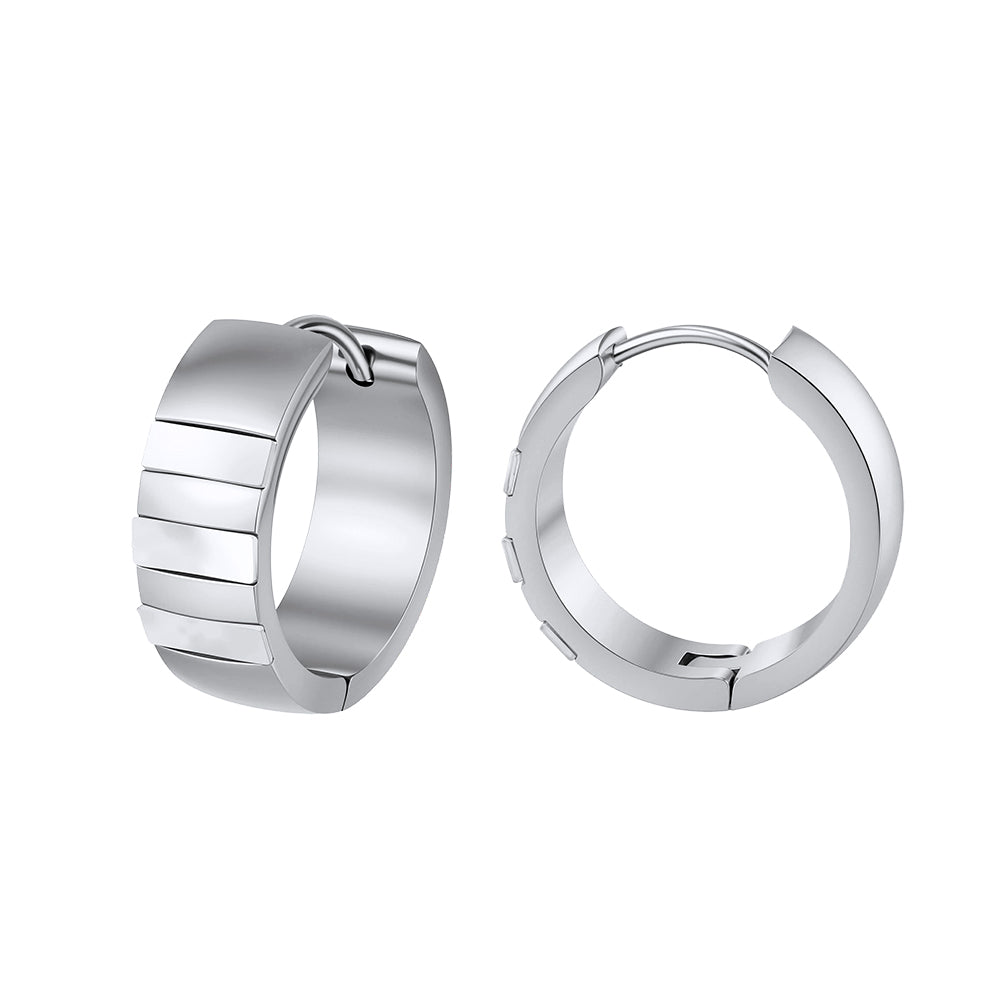 Velvet Meridian // Chunky Segmented Shell Inlay Hoop Earrings