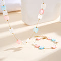 Bold Pastel Macaron Square Shell Statement Necklace