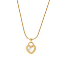 Elegant French Vintage Engraved Heart Shell Pendant Necklace
