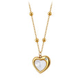 Aura Amour // Sculptural Mother of Pearl & CZ Heart Pendant Necklace