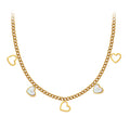 Aura Amour // Mother of Pearl Heart Multi-Charm Necklace