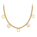 Aura Blossom // Mother of Pearl Flower Multi-Charm Necklace