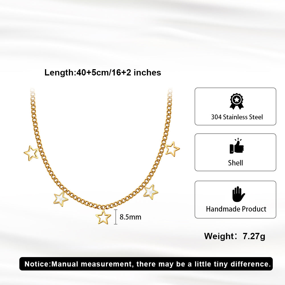 Aura Celestial // Mother of Pearl Star Multi-Charm Necklace