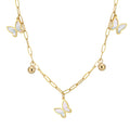 Aura Celestial // Mother of Pearl Butterfly & Bead Shimmer Paperclip Necklace