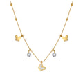 Aura Celestial // Multi-Charm Mother of Pearl & CZ Butterfly Necklace