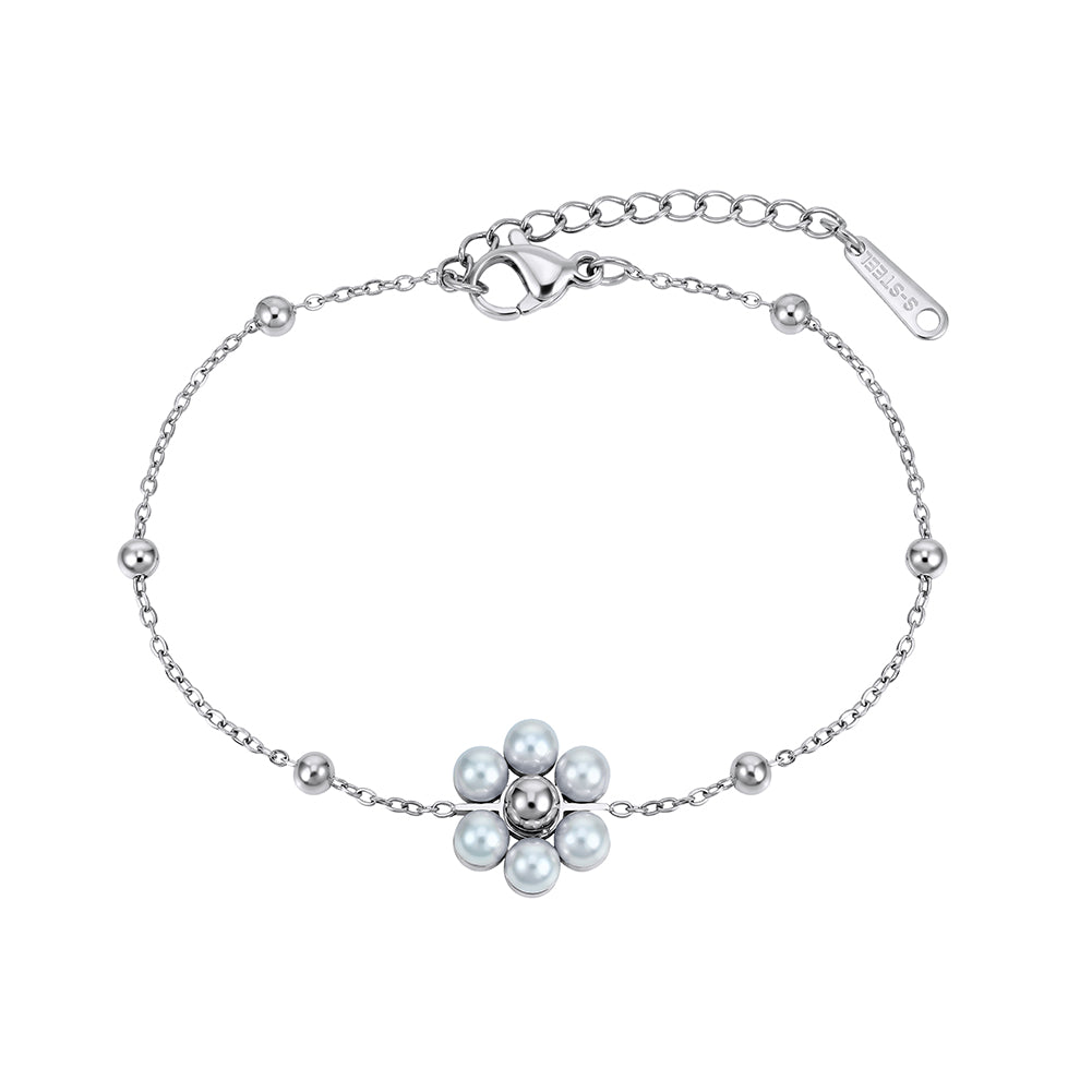 Aura Blossom // Sculptural Pearl Blossom Bead Bracelet