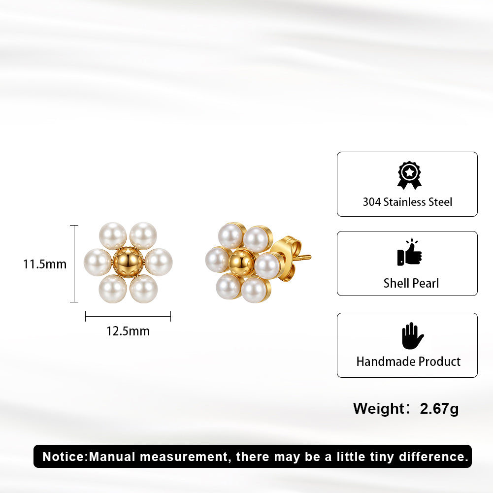 Aura Blossom // Sculptural Pearl Blossom Stud Earrings
