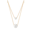 Chic Double-Layer Graduated Shell Pearl Station Necklace