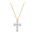 Velvet Oracle // Sculptural Shell Pearl Cross Pendant Necklace