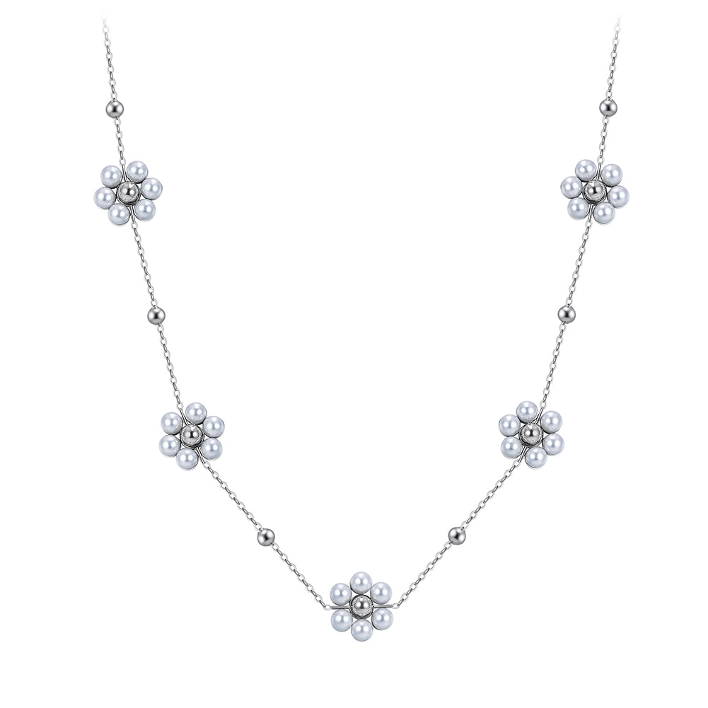 Aura Blossom // Sculptural Pearl Blossom Multi-Charm Necklace
