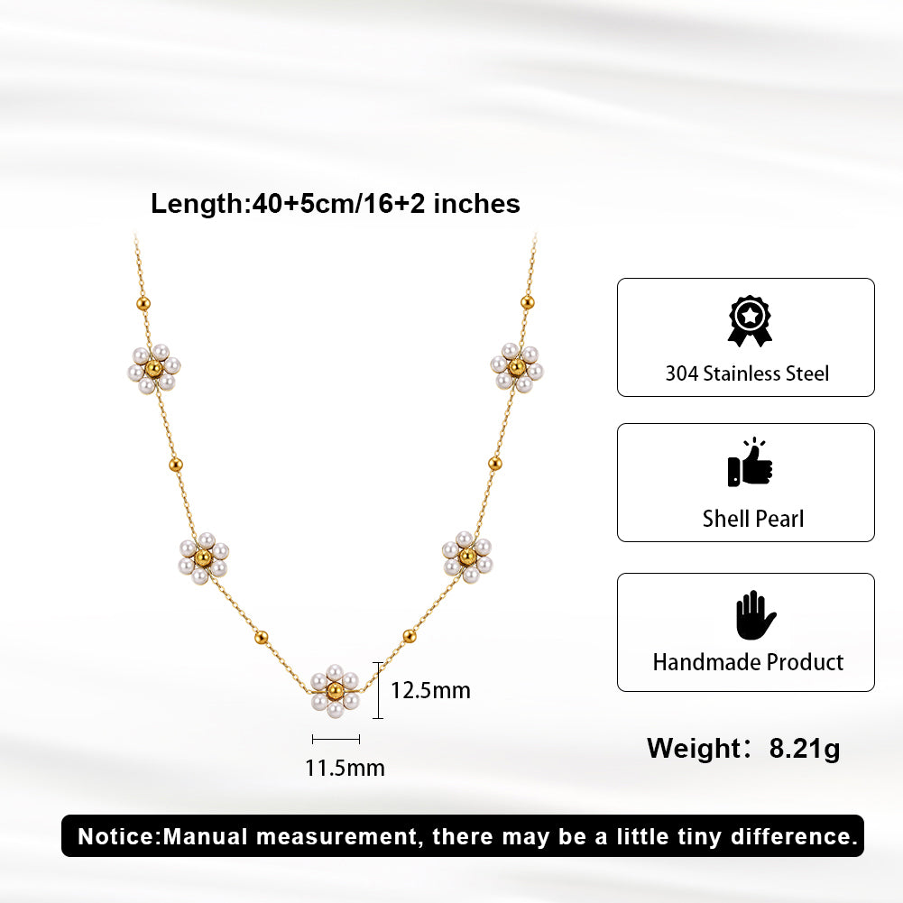 Aura Blossom // Sculptural Pearl Blossom Multi-Charm Necklace