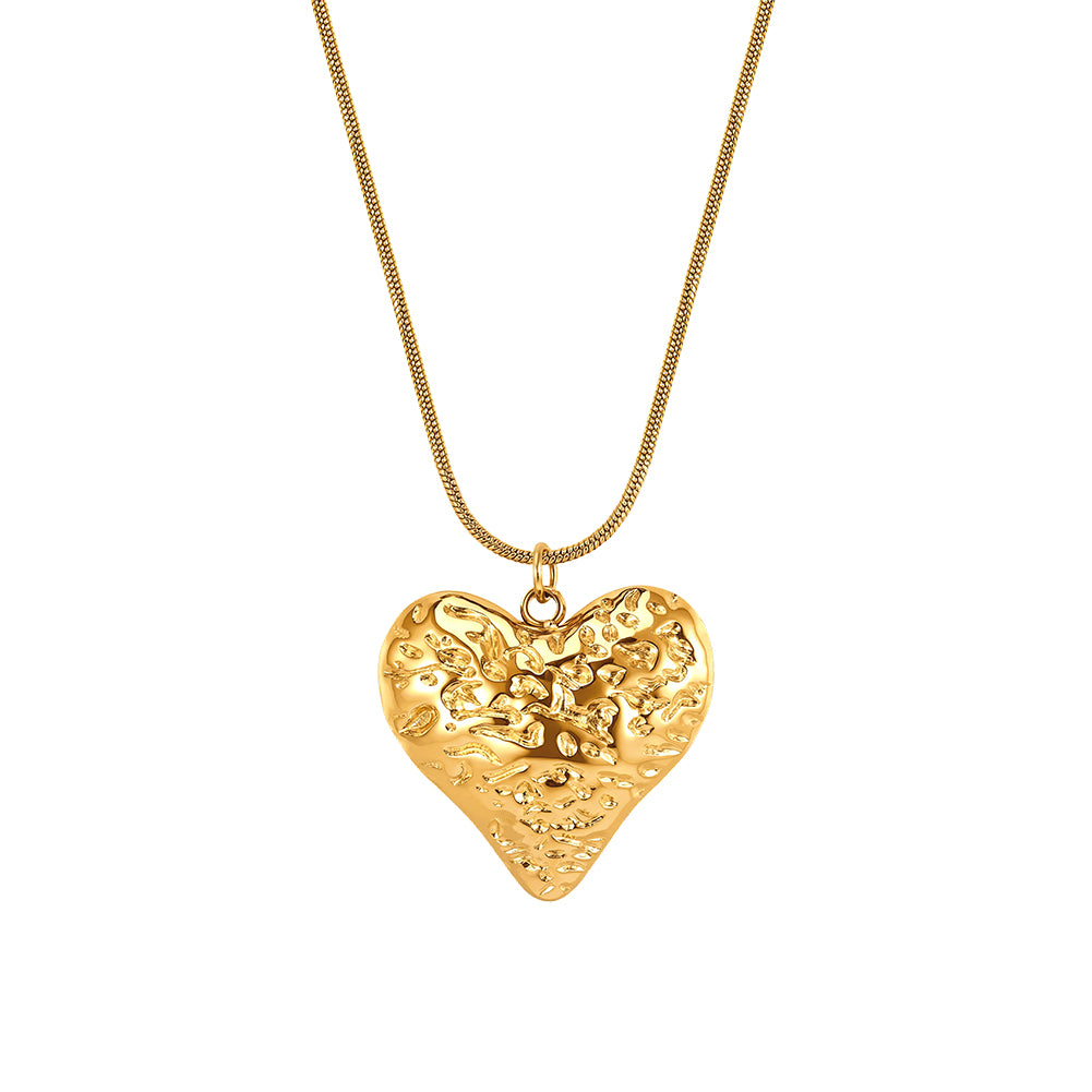 Velvet Amour // Sculptural Molten Heart Pendant Necklace