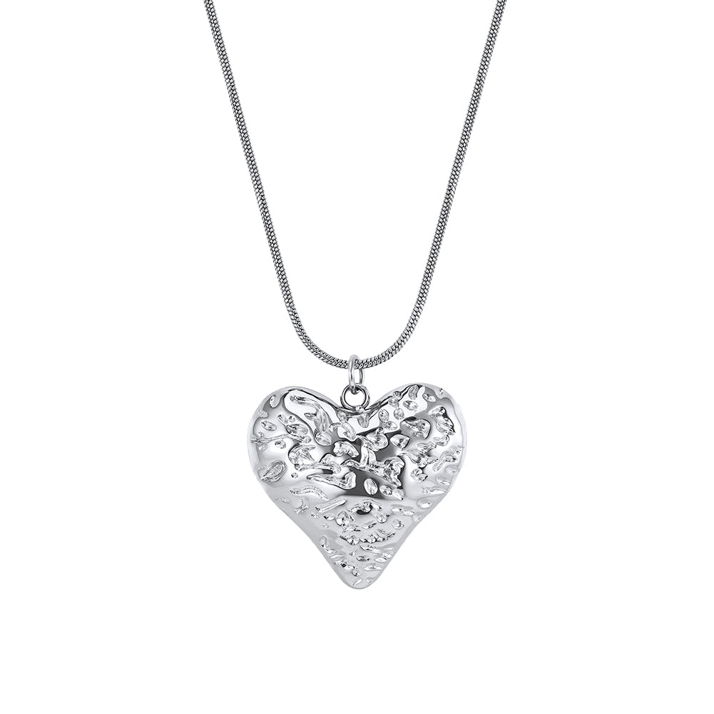 Velvet Amour // Sculptural Molten Heart Pendant Necklace